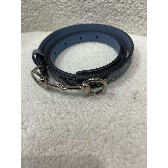 Gucci Blue Snakeprint Leather Belt with Horsebit Detail - Like New with Dustbag - Picture 1 of 4